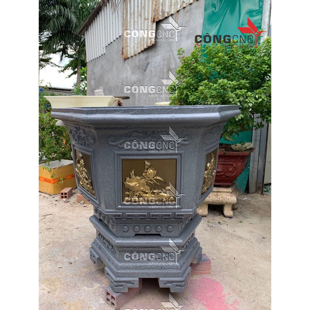 Khuôn Đổ Chậu Lục Giác 80  Chân Đôn bệ