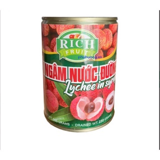 Vải ngâm đường rich - lon 565gr