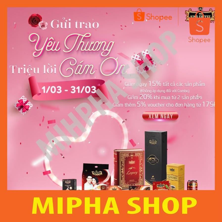 Cà Phê sữa Hòa Tan 3 IN 1 KING COFFEE - Túi 45 gói x 16g - Từ hạt café Arabica và Robusta | BigBuy360 - bigbuy360.vn