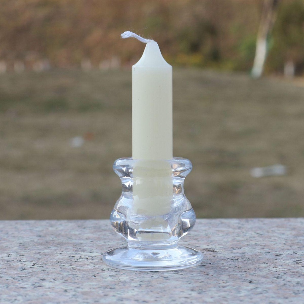 IVORY Giá Đỡ Đèn Cầy Bằng Thủy Tinh Trong Suốt Thiết Kế Đơn Giản Độc Đáo Trang
