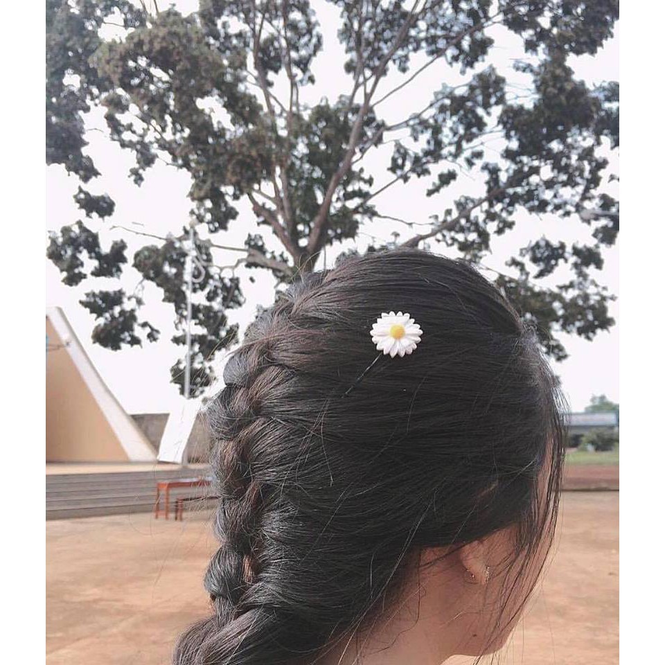 Kẹp tóc 1 hoa cúc họa mi Hàn Quốc
