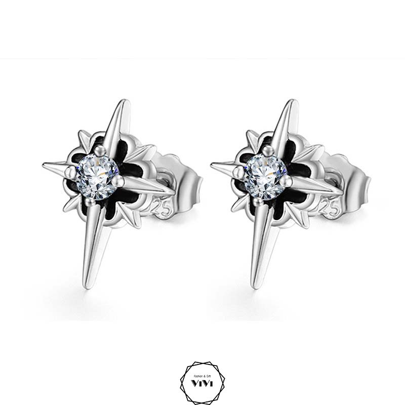 Bông tai Bạc 925 cao cấp ngôi sao bắc đẩu Polaris Luxury – khuyên tai ViVi_Gift