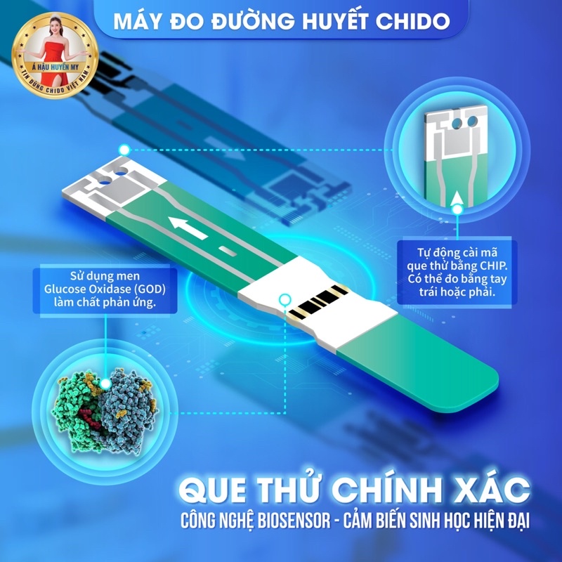 Combo 50 que tặng 50 kim thử đường huyết Chido công nghệ Nhật Bản