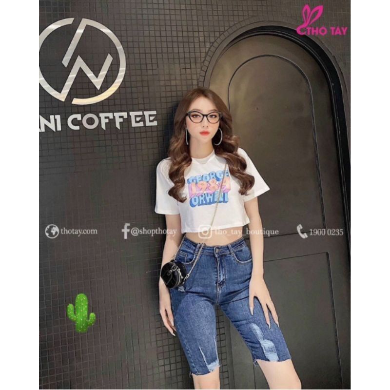 🌵🌵 Áo thun croptop body in chữ 1984 hít hot 🌵🌵
