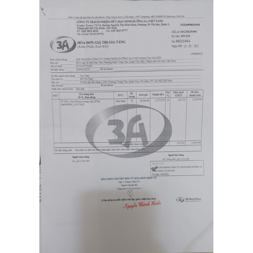 Thùng 24 chai Ensure Original 273ml - hương vani