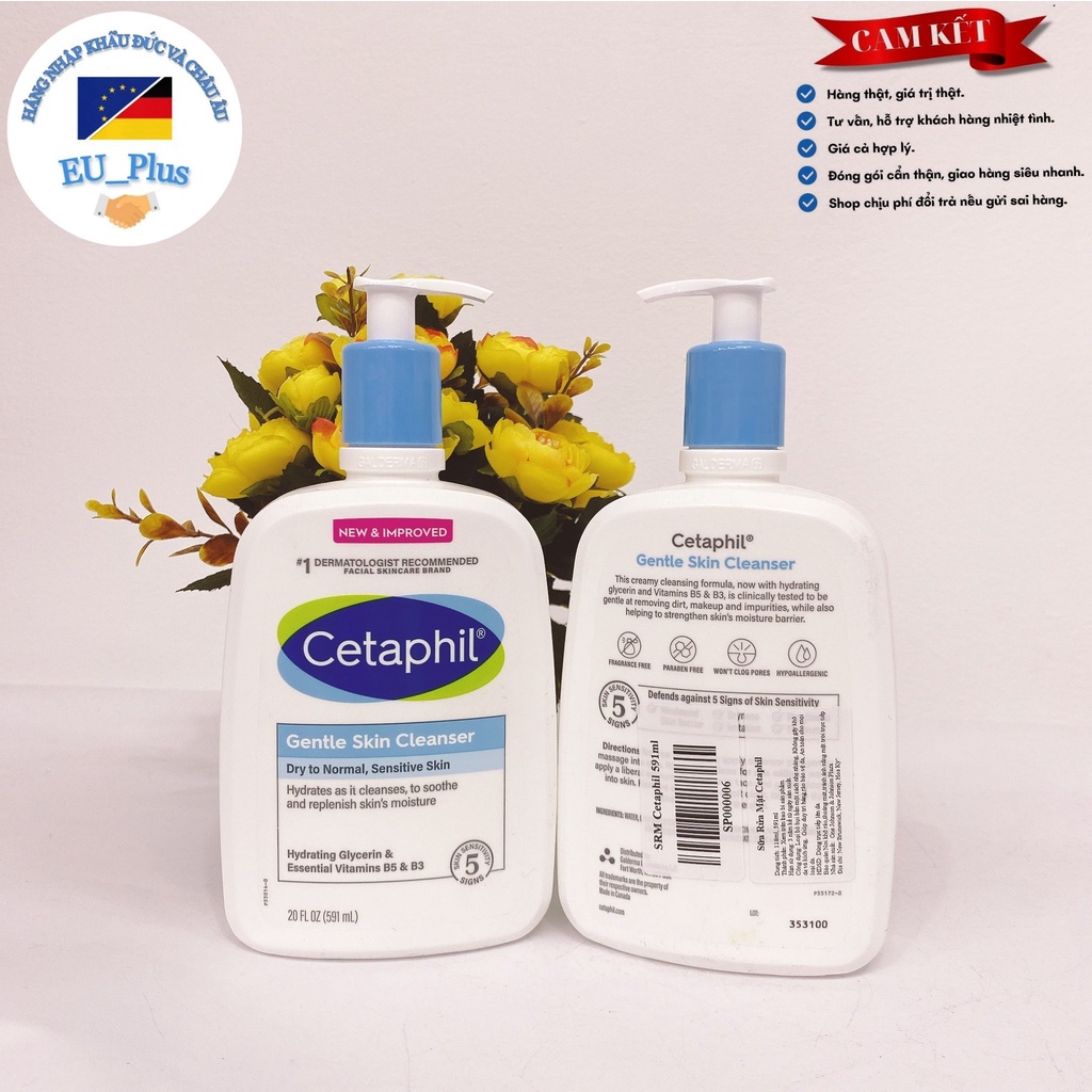 Sữa Rửa Mặt Dịu Nhẹ Cetaphil Gentle Skin Cleanser 591ml mẫu mới