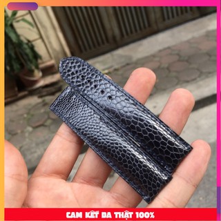  Dây đồng hồ da chân đà điểu khâu tay loại nhập khẩu không đai đỉa