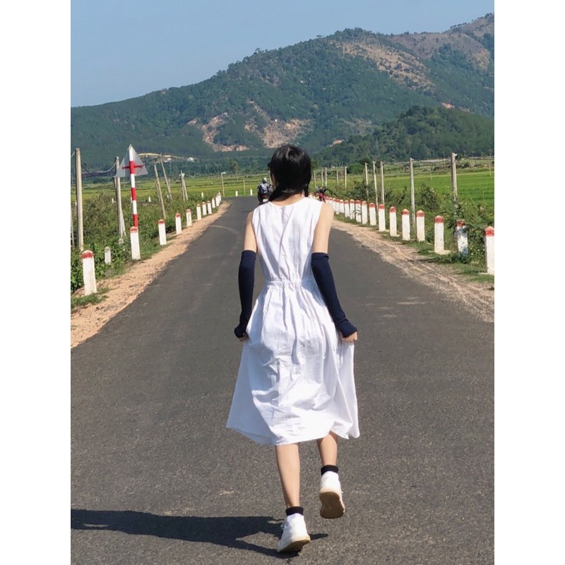 Đầm trắng dài -DAM009