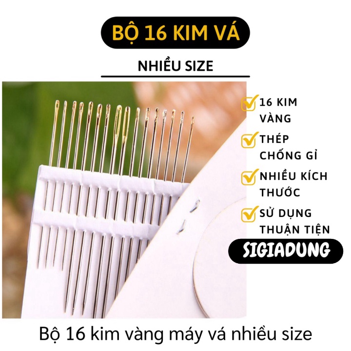 [SGD] Kim Máy Vá - Bộ 16 Kim Vàng May Vá Nhiều Size, Thép Không Gỉ Theo Thời Gian 5988