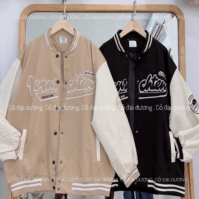 [SẴN] Áo Khoác Bomber Màu Chữ Veru Form Rộng Unisex Phong Cách Năng Động, Áo Khoác Hàn Quốc Phong Cách Thể Thao