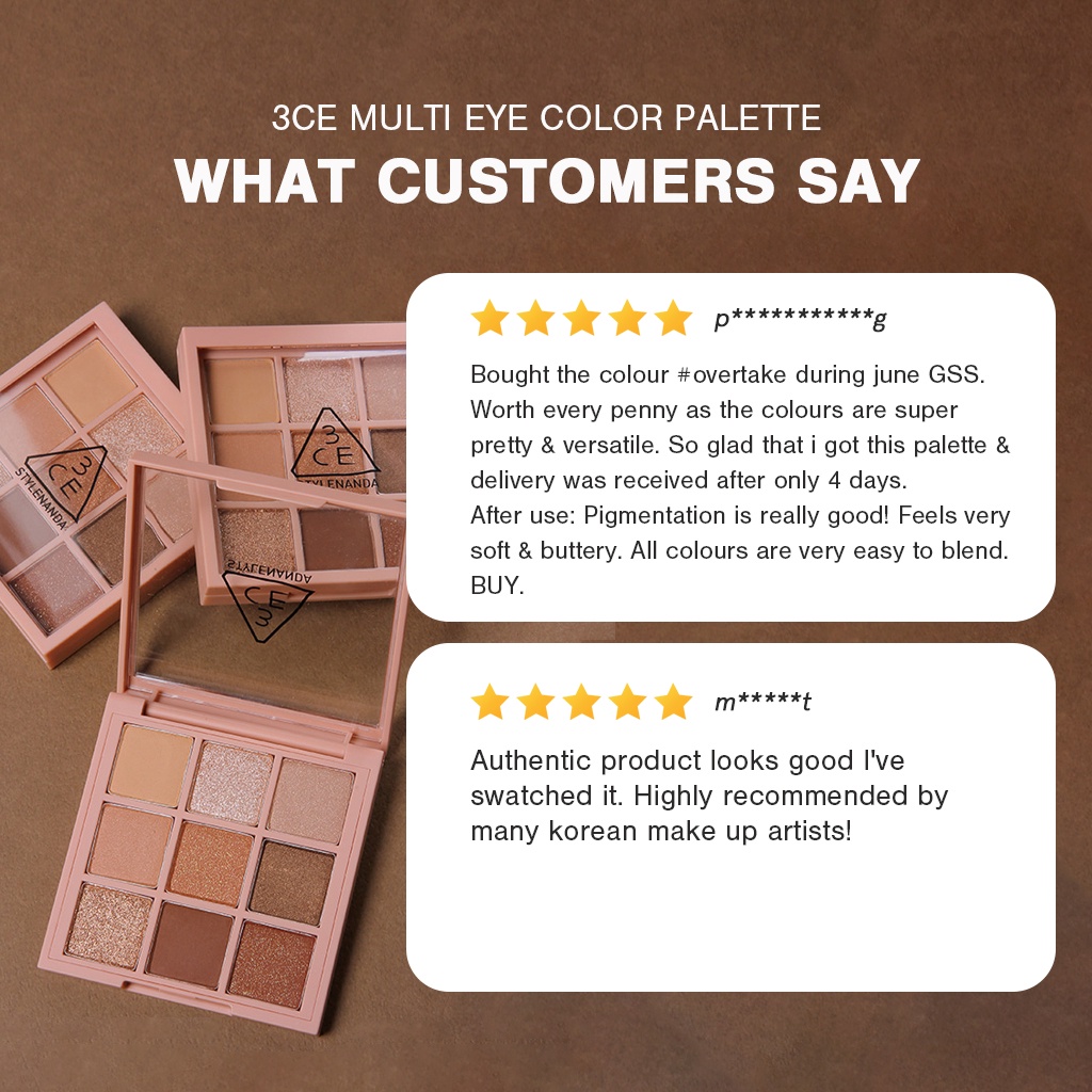 Bảng Phấn Mắt 3CE Nhiều Màu Sắc 3CE Multi Eye Color Palette 8.5g | Official Store 9 Shades Eye Make up Cosmetic