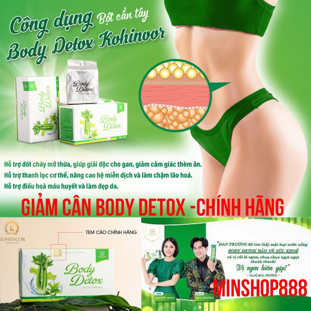 Body Detox Kohinoor, Cần tây, Lá sen, Trà xanh- Hỗ trợ giảm béo, thanh lọc cơ thể