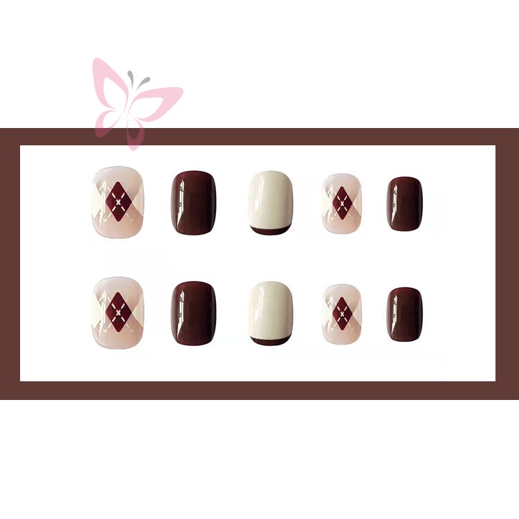 Set 24 Miếng Dán Trang Trí Móng Tay Thời Trang Thu Đông
