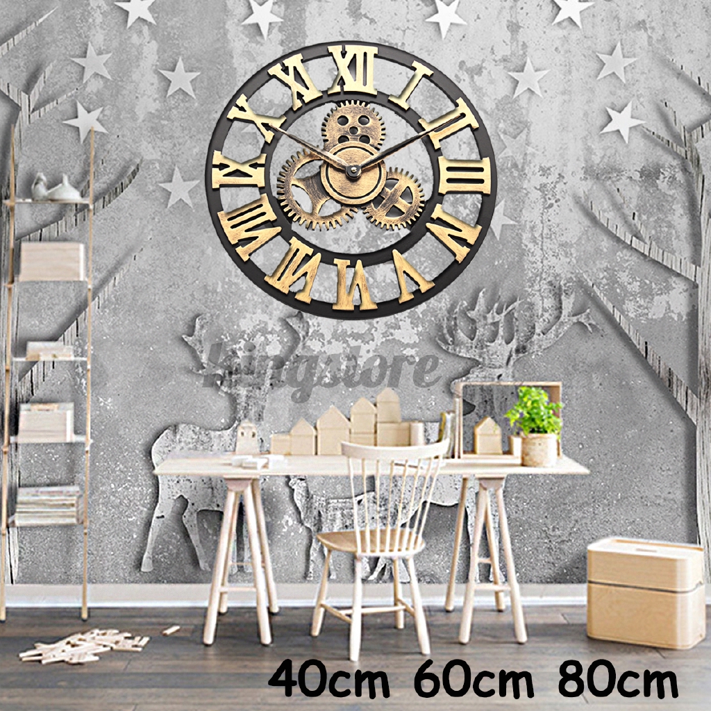 Đồng Hồ Treo Tường Bằng Gỗ Phong Cách Vintage Độc Đáo