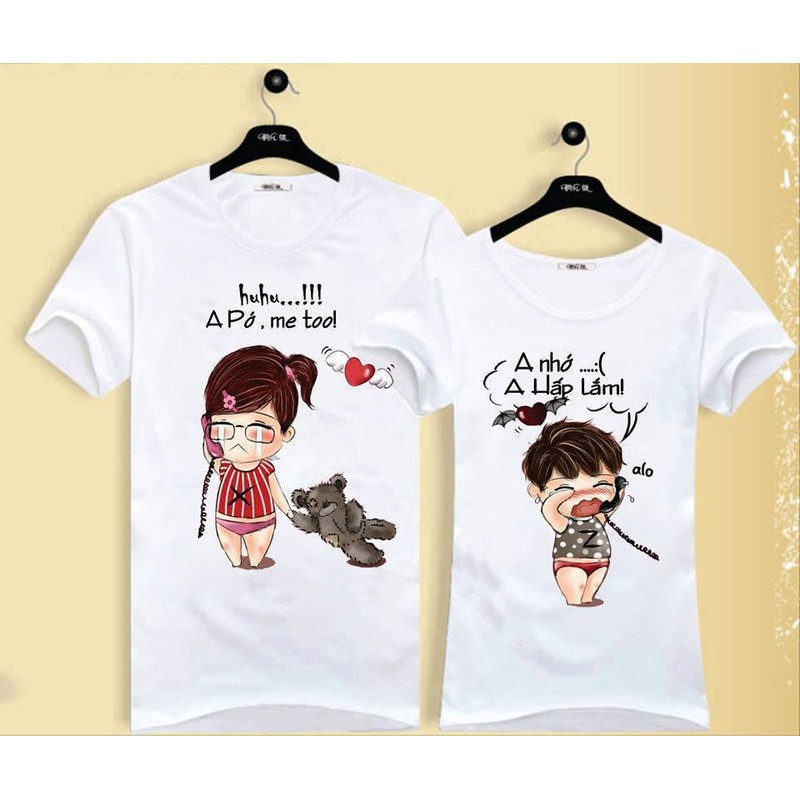 áo thun đôi cặp chibi dễ thương