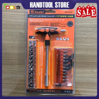 Bộ mũi vít và đầu tuýp asaki ak-6357