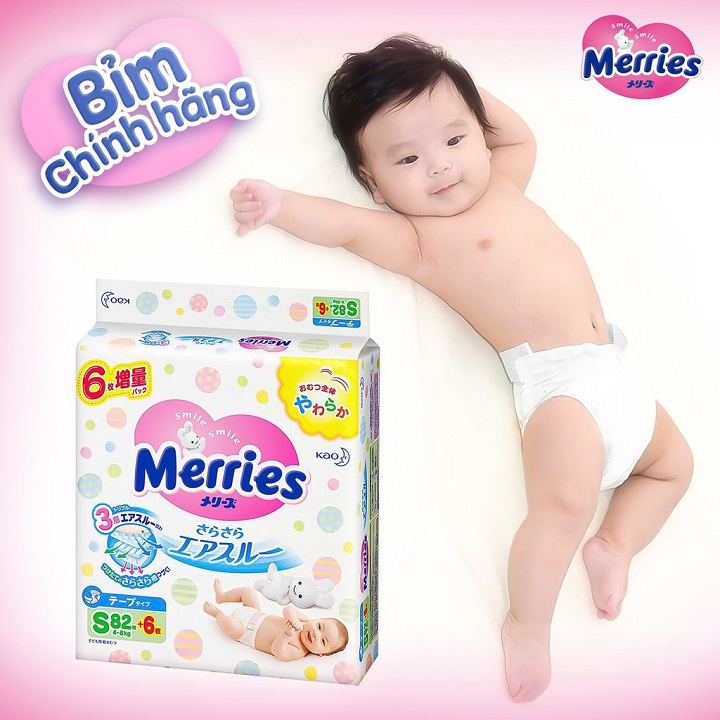 Bỉm Merries Cộng Miếng Nội Địa Nhật Chính Hãng Tã Dán/ Quần đủ size NB96/S88/M68/M64/L58/L50/XL44/XXL28