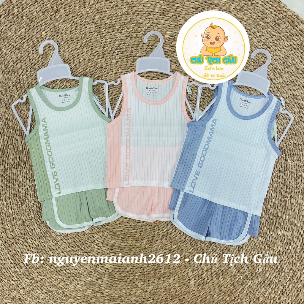 [GOODMAMA] Bộ quần áo sát nách cho bé hãng Goodmama