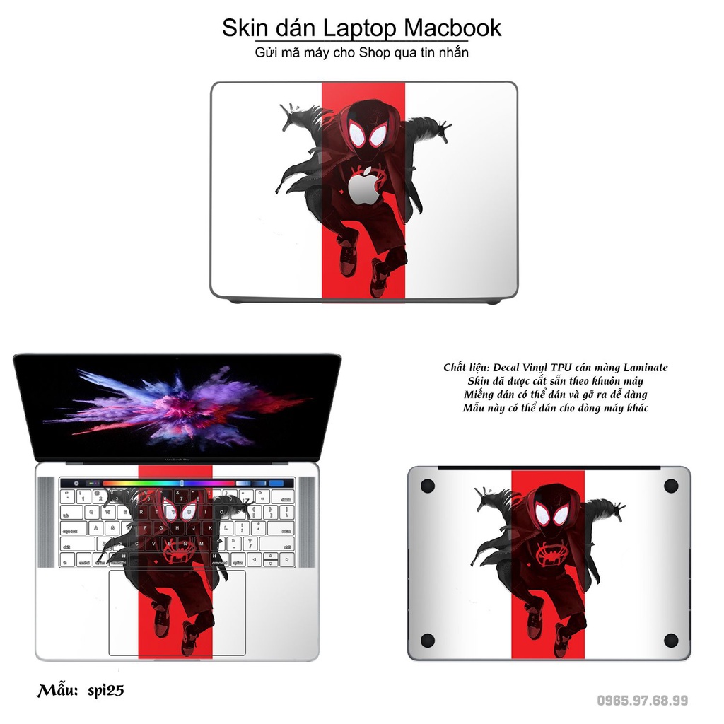 Skin dán Macbook mẫu người nhện Spiderman (đã cắt sẵn, inbox mã máy cho shop)