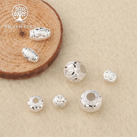 Charm bạc hạt tròn, ô liu - NQ Jewelry