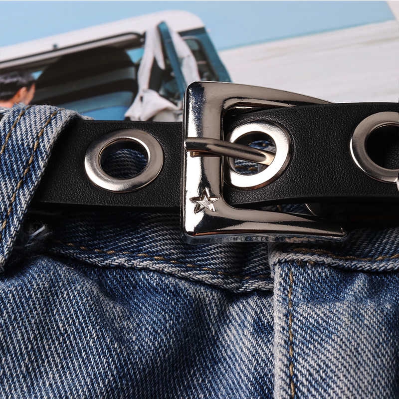 Thắt lưng khóa tròn đơn giản phong cách Punk Âu Mỹ cá tính 13533