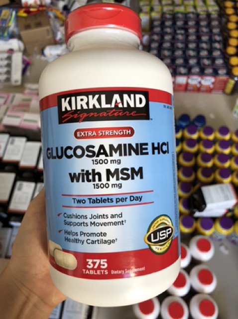 Viên uống Glucosamin HCL 1500mg With MSM 1500mg glucosamin Kirkland 375 viên - Mẫu mới