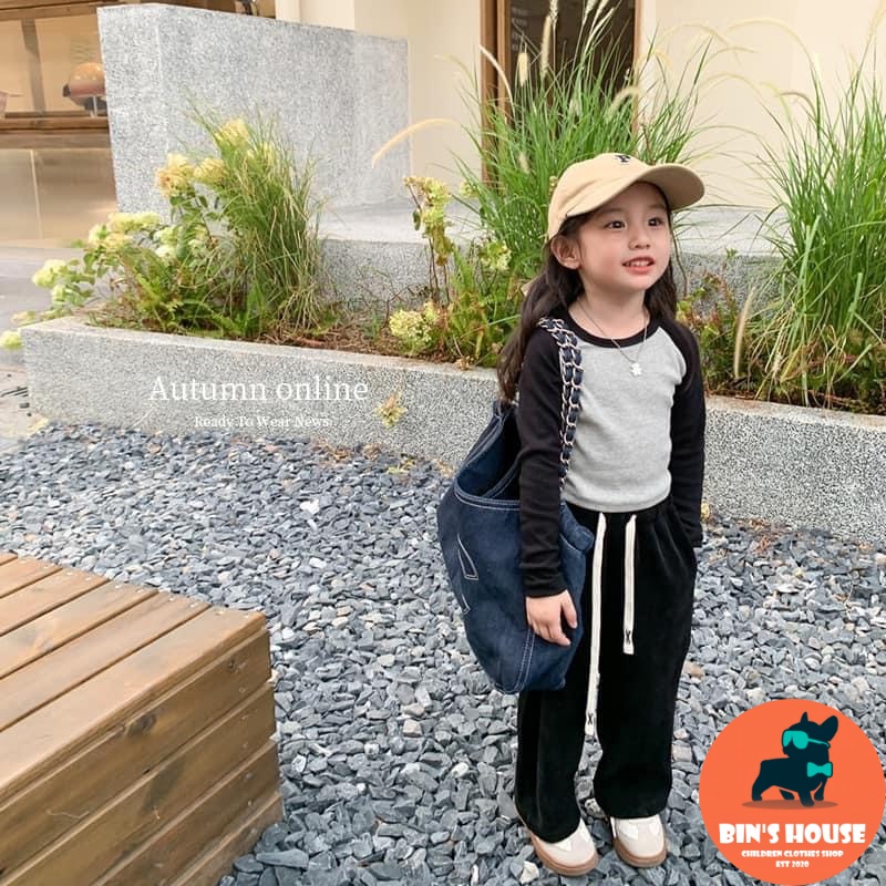 BÁN SỈ Ộ BÉ GÁI GHI PHỐI TAY ĐEN QUẦN SUÔNG