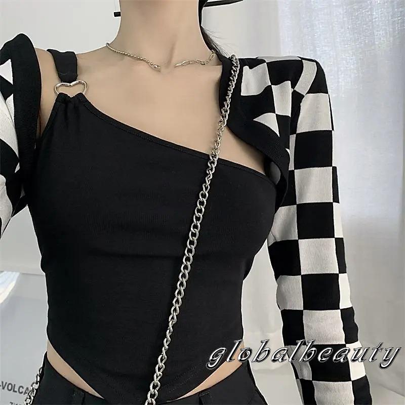 Áo Không Tay Lệch Vai Màu Đen Thiết Kế Độc Đáo Cho Nữ