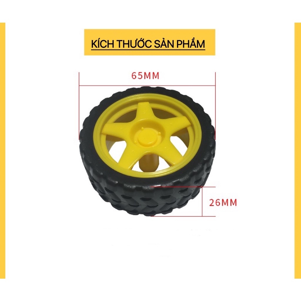 Động cơ giảm tốc vàng + bánh xe vàng