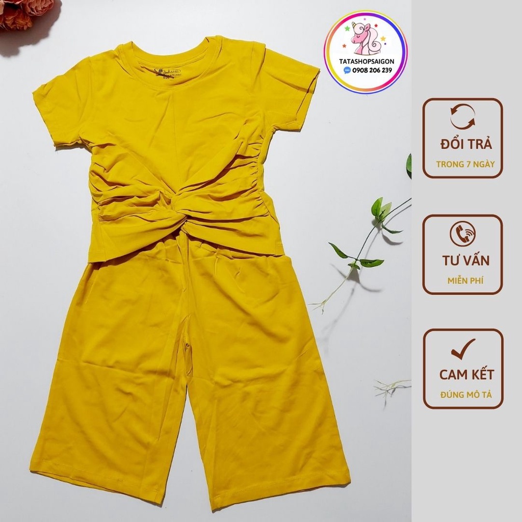 20 đến 40kg Set bộ bé gái tay phồng nơ lưng hàng cao cấp T223