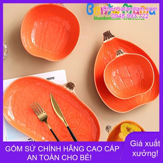 Bát /đĩa ăn dặm hình bí ngô