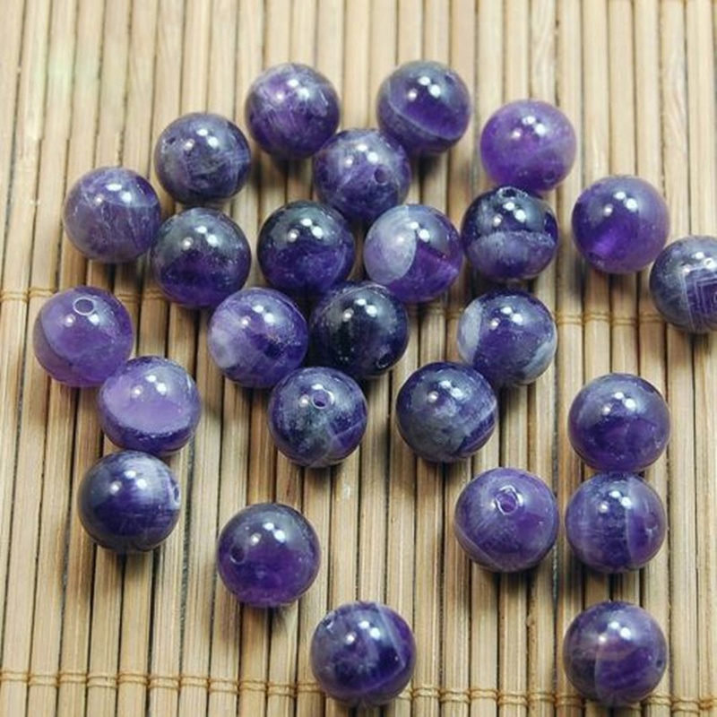 Chuỗi Hạt Đá Thạch Anh Tím Tự Nhiên Dùng Làm Phụ Kiện Thủ Công