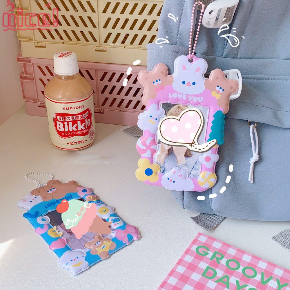 Bao Đựng Thẻ ID Co Giãn Hình Thỏ Dễ Thương Dành Cho Học Sinh Giá Đỡ