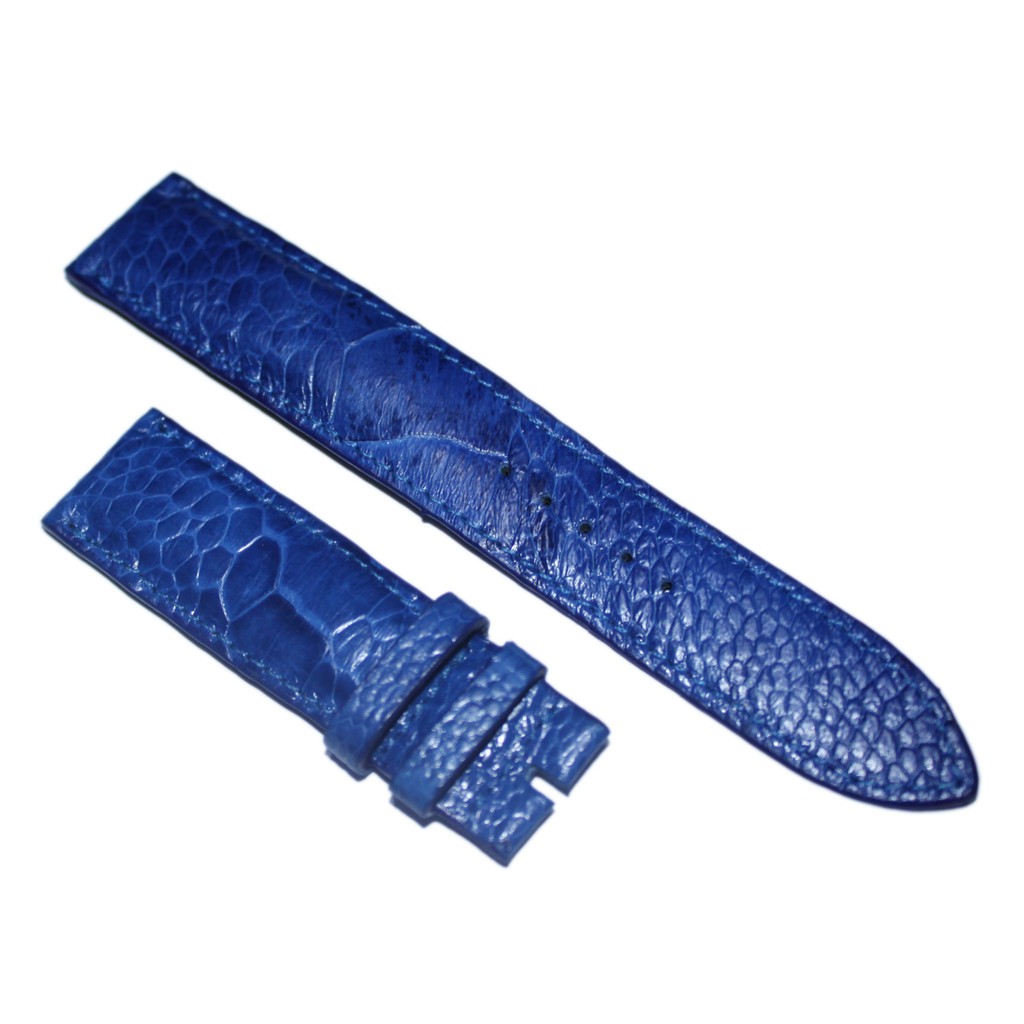 Dây đồng hồ Huy Hoàng da đà điểu size 16, 18, 20 màu xanh dương HP8463