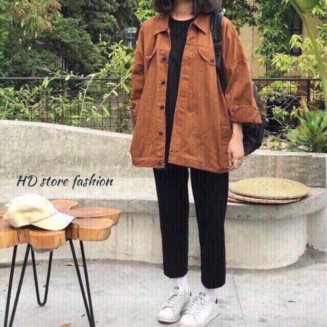 áo kaki 1 lớp form rộng , áo khoác nữ ẢNH THẬT Ở CUỐI 0036 | BigBuy360 - bigbuy360.vn