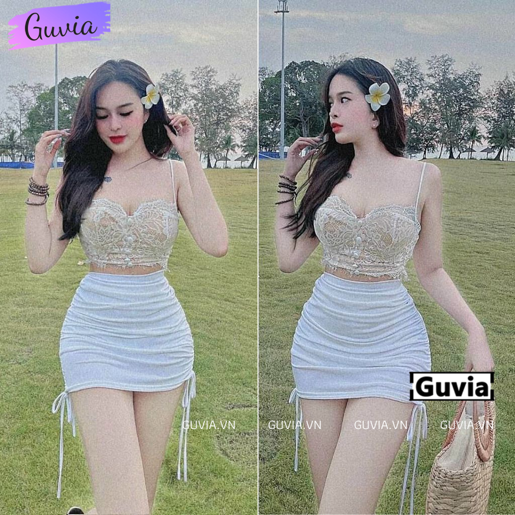 Chân Váy Ngắn RÚT DÂY 2 BÊN Ôm Body Thun Borip Có Lót Trong Lưng Cạp Cao Tôn Dáng GUVIA CV10