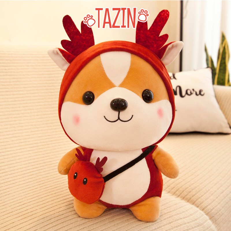 Gấu chó shiba cosplay, gấu bông chó shiba cosplay mini 25 cm cao cấp TAZIN