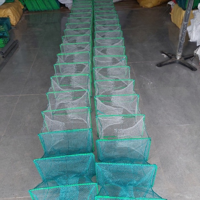 bát quái bắt tôm tép,cua ,cá.lưới lồng bắt tôm, cua, cá 29 khung dài 8m( 1.3cm)