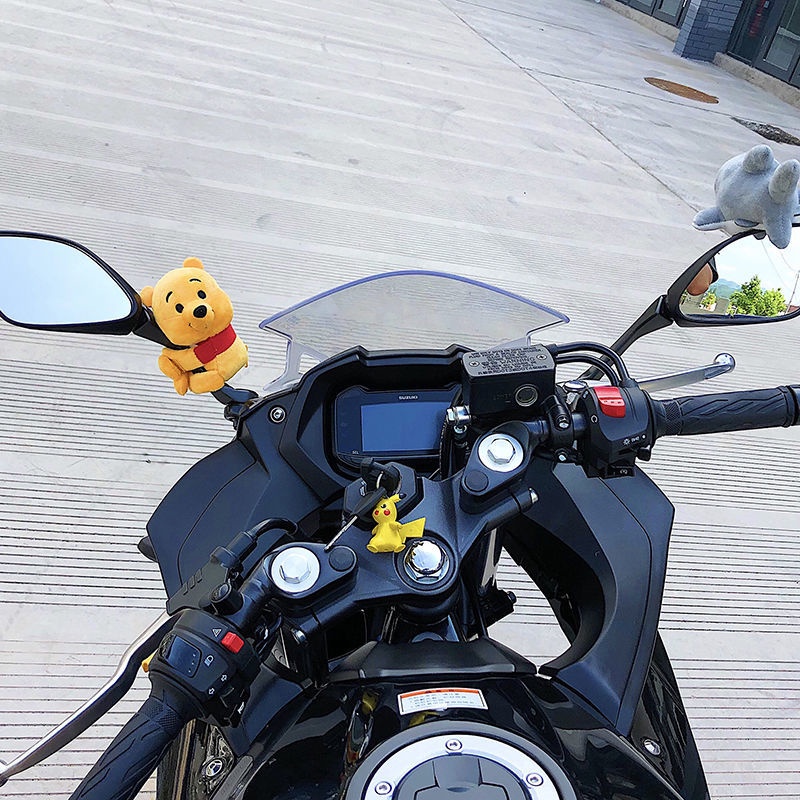 2023 Mô Hình Búp Bê Chạy Pin Nhỏ Nhắn Dễ Thương Dùng Trang Trí Gương Chiếu Hậu Xe Mô Tô