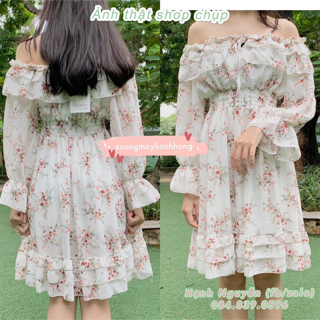 Đầm trễ vai ullzzang - Váy trễ vai nơ lưng chất tafta có sẵn đệm mút ảnh thật | BigBuy360 - bigbuy360.vn