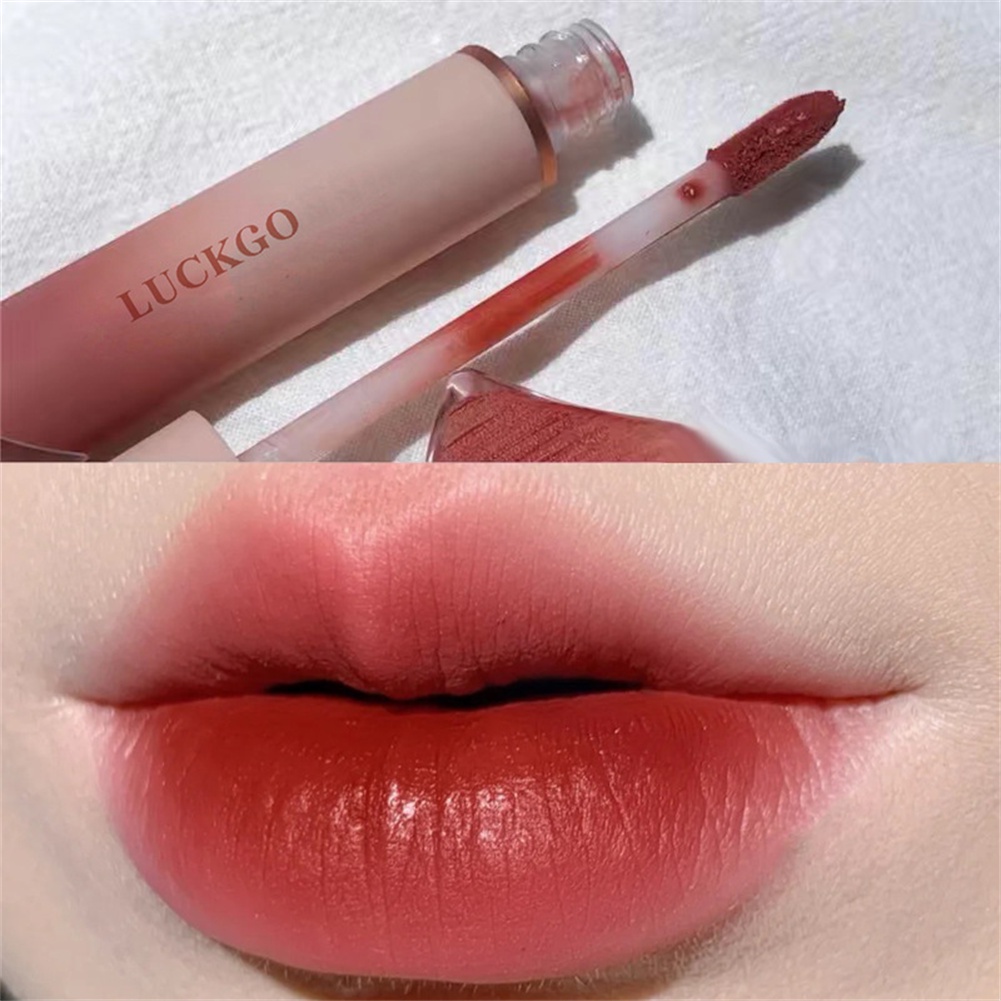 LUCKGO Hàng Mới Về Matte Velvet Lip Men Lâu Trôi Không Phai Son Đất Sét Không Khô Khô Giá cả phải chăng Son môi đẹp dễ sử dụng