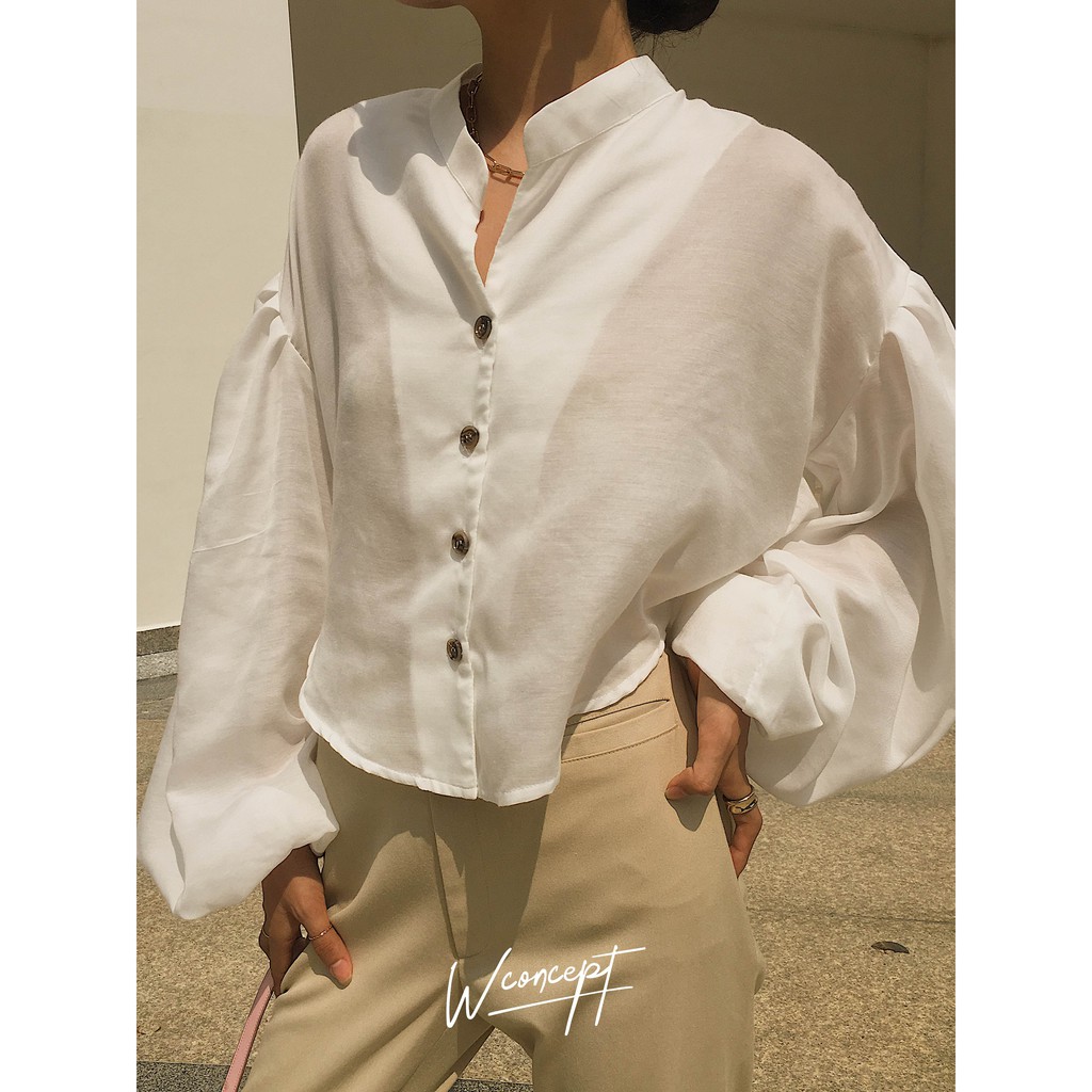 Áo sơ mi cổ trụ - SOPHIA