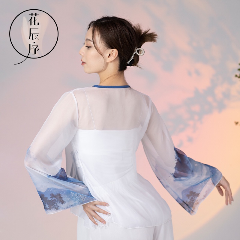 [M &amp; E] Trang Phục Khiêu Vũ Vải Tencel In Họa Tiết Dân Tộc Truyền Thống Mùa Hè Cho Nữ