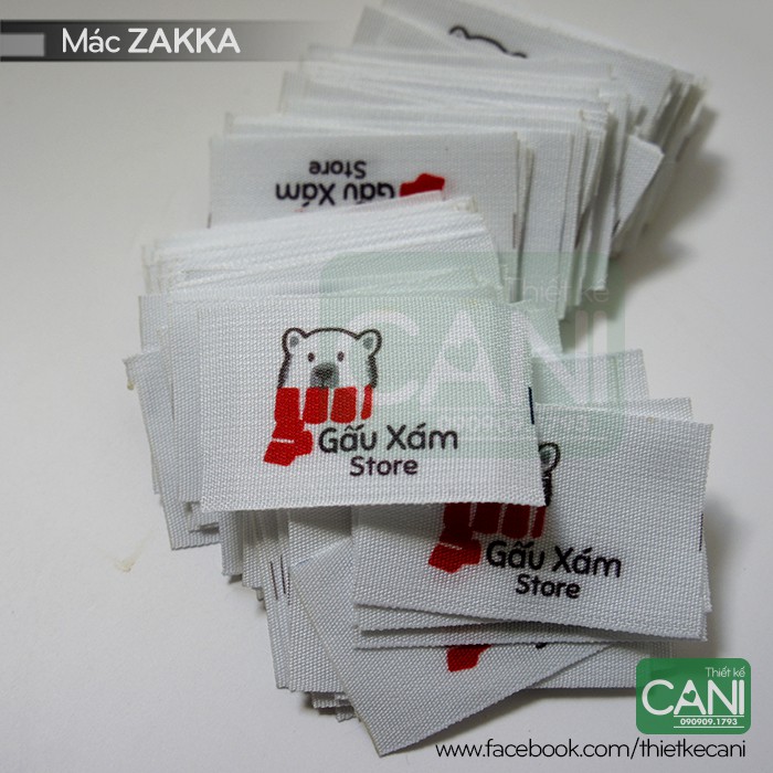 100 cái Mác quần áo In theo yêu cầu Nhãn cotton  - Mác vải cotton zakka