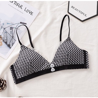 Áo Lót Chip Ngực Bra Cotton Viền Ren Nữ Cao Cấp Gợi Cảm Không Gọng Mút Mỏng Mặc Thoải Mái Nâng Ngực 8808