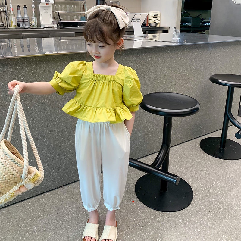 Set Áo Tay Ngắn + Quần Dài Chống Muỗi Thời Trang Mùa Hè Mới 2022 Dành Cho Bé Gái