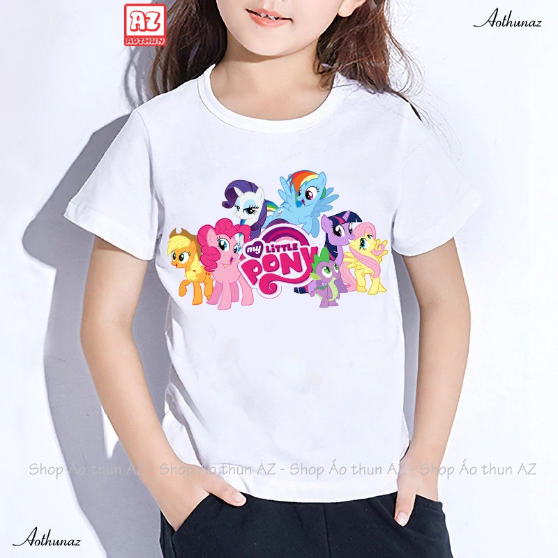 Áo thun bé gái in hình Ngựa Pony - Áo trẻ em Cotton Thái M2468