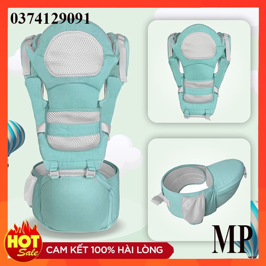 Địu em bé Đa Năng có bệ ngồi, ngăn chứa đồ, siêu thoáng khí, chắc chắn, an toàn- Đai địu ngồi đa năng 12 tư thế cho bé