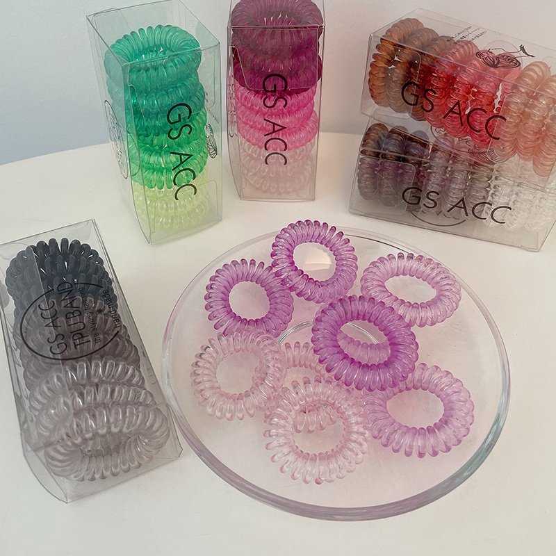 Dây Cột Tóc Dạng Dây Điện Thoại Màu Gradient Thời Trang Hàn Quốc Cho Nữ