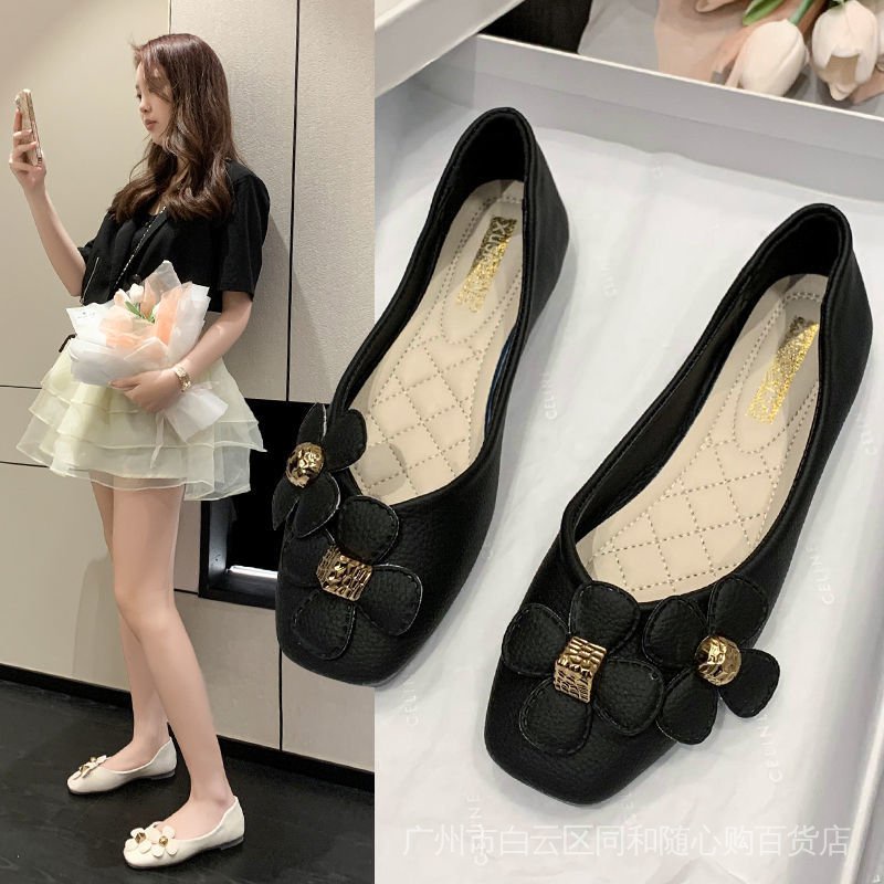 Giày Búp Bê Đế Mềm Mũi Vuông Thời Trang Xuân Thu 2022 Phong Cách Hàn Quốc Cho Nữ